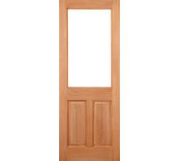 LPD 2XG 2P 1L Glazed M&T External Door 1981 x 762mm Unfinished Hardwood
