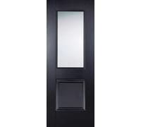 LPD Arnhem 1P 1L Glazed Internal Door 1981 x 838mm Black Primed Plus