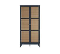 LPD Bordeaux 2 Door Wardrobe - Engineered Wood/plastic - L55.52 X W85 X H180.5 Cm - Berlin Blue/oak