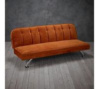 LPD Brighton Orange Click Clack Sofa Bed - Luxe Velvet With Effortless Day-To-Night Design