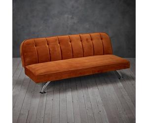 LPD Brighton Orange Click Clack Sofa Bed - Luxe Velvet With Effortless Day-To-Night Design
