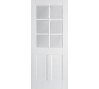 Canterbury Solid Core Internal Door - White Primed - 2P/6L Clear Glazed 1981 x 686mm White WFCAN2P6L27
