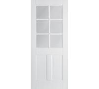 LPD Canterbury Solid Core Internal Door - White Primed - 2P/6L Clear Glazed 1981 x 838mm White WFCAN2P6L33