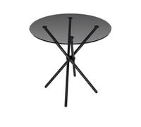 LPD Casa Smoked Top Black Legs Dining Table - Glass - L90 X W90 X H74.5 Cm