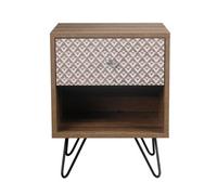 LPD Casablanca 1-Drawer Lamp Table - Quirky Elegance With Black Metal Legs