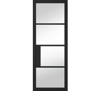 LPD Chelsea Clear Glazed 4L Door 1981 x 838mm Primed Plus Black