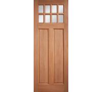 LPD Chigwell 8L Glazed M&T External Door 1981 x 838mm Unfinished Hardwood