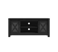 LPD Clover Black Glass Media Unit - Contemporary Design With Matte Finish