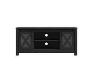 LPD Clover Black Glass Media Unit - Contemporary Design With Matte Finish