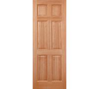 LPD Colonial 6P M&T External Door 2057 x 838mm Unfinished Hardwood