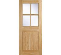 LPD Cottage Oak External Door - 4L Clr Glaze 2032 x 813mm O4LITE32