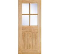LPD Cottage Oak External Door - Stable 4L Clr DG 1981 x 838mm OSTA4L33
