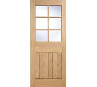 LPD Cottage Oak External Door - Stable 6L Clr DG 2032 x 813mm OSTA6L32