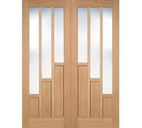 LPD Coventry 3P 3L Glazed Internal Door Pairs 1981 x 1372mm Pre-Finished Oak