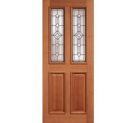LPD Derby Leaded 2L Glazed M&T External Door 1981 x 838mm Unfinished Hardwood