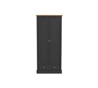 LPD Devon 2 Door Wardrobe - Particle Board - L56 X W79.7 X H181.5 Cm - Charcoal