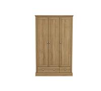 LPD Devon 3 Door 2 Drawer Wardrobe - Particle Board - L56 X W112.9 X H181.5 Cm - Oak