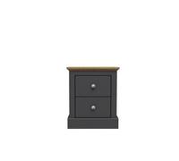 LPD Devon Charcoal 2-Drawer Bedside Cabinet - Timeless Elegance In A Classic Finish