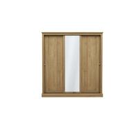 LPD Devon Oak 3 Door Sliding Mirrored Wardrobe Of Dimension-182X176X59Cm (2 Packs)
