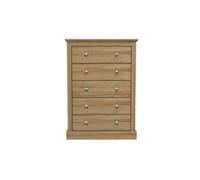 LPD Devon Oak 5 Drawer Chest Traditional Wooden Storage Unit Classic Style H119 W79 D39.5Cm