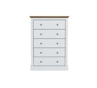 LPD Devon White 5-Drawer Chest - Timeless Elegance With Spacious Storage & Classic Design