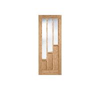 LPD Doors Coventry Oak Pre-Finished 3 Lite With Clear Glass Door Size: Coventry Oak Pre-Finished 3 Lite With Clear Glass Door