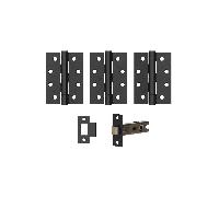 LPD Doors Door Hinge and Latch Pack (Grade 7) Matt Black Colour: Matt Hinges and Latches (Pack)