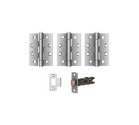 LPD Doors Door Hinge and Latch Pack (Grade 7) Satin Chrome Colour: Sat Hinges and Latches (Pack)