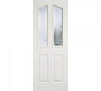 LPD Doors Mayfair White Composite 2 Panel 2 Lite Glazed Frosted With C WHITE MOULDED MAYFAIR 2 GLAZED PANELS