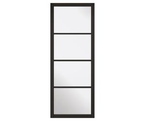 LPD Doors Soho 4L Primed Black Doors With Clear Glass Height:: 2040, W Soho 4L Primed Black Doors With Clear Glass