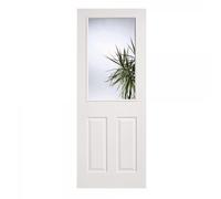 LPD Doors Textured White Composite 2 Panel 1 Lite Glazed Internal Door Textured White Composite 2 Panel 1 Lite Glazed Internal Door