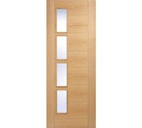 LPD Doors Vancouver Oak 4L Clear Glazed Offset Pre-Finished Internal D Vancouver Oak 4L Clear Glazed Offset Pre-Finished Internal Door