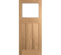 LPD DX Solid Core Internal Door - Unfinished - DX 30's Style Unglazed 2032 x 813mm Oak PPODX32OAK