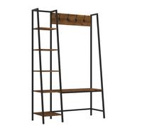 LPD Ealing Large Hallway Unit - Vintage Chic With Rustic Wood & Sleek Black Metal Frame W 111 X L 40 X H 171 Cm