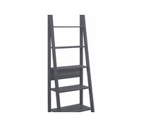 LPD Furniture Tiva White, Oak & Black Ladder Bookcase