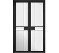 LPD Greenwich W4 Glazed Internal Room Divider Set 2031 x 1246mm Black Primed