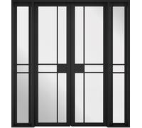 LPD Greenwich W6 Glazed Internal Room Divider Set 2031 x 1904mm Black Primed