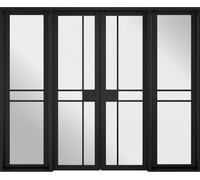 LPD Greenwich W8 Glazed Internal Room Divider Set 2031 x 2478mm Black Primed