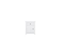 LPD Havana White Bedside Cabinet-Solid Pine With White-Washed Finish& Antique Handle