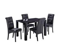 LPD Home Monroe Black Dining Table - Modern High Gloss Rectangular Table - Sleek Contemporary Dining Furniture for Kitchen, Dining Room or Open Plan Living - Stylish & Functional