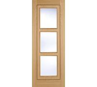 LPD Inlay Solid Core Internal Door - Prefinished - 3L Clear Glazed 1981 x 838mm Oak INLAYGL33