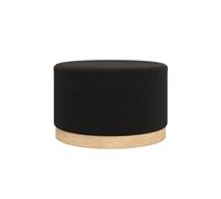 LPD Lara Black Boucle Pouffe - Large Multipurpose Design With Blonde Oak Base