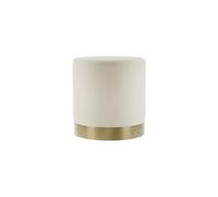 LPD Lara Cream Velvet Pouffe - Small Multipurpose Design With Brushed Gold Base