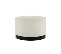 LPD Lara Ivory Boucle Pouffe - Large Multipurpose Design With Matte Black Base