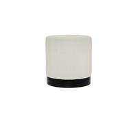 LPD Lara Ivory Boucle Pouffe - Small Multipurpose Design With Matte Black Base