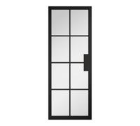 Lpd Malvern Clear Glazed Industrial Black Internal Pine Door, (H)1981mm (W)686mm (T)35mm