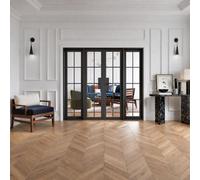 Lpd Malvern Clear Glazed Industrial Black Internal Pine Door, (H)2031mm (W)2478mm (T)35mm