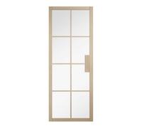 Lpd Malvern Clear Glazed Industrial Blonde White Oak Veneer Internal Oak & Particleboard Door, (H)1981mm (W)762mm (T)35mm