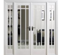 LPD Manhattan W6 Clear Bevelled Glazed Internal Room Divider Set 2031 x 1904mm Primed White