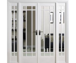 LPD Manhattan W6 Clear Bevelled Glazed Internal Room Divider Set 2031 x 1904mm Primed White